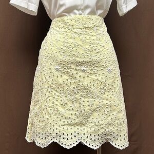 Butter yellow eyelet skirt